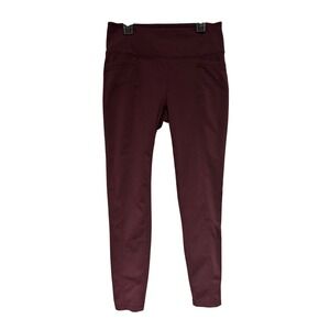 Athleta Womens Burgundy Supplex Nylon Lycra Spandex Pockets Leggings Medium